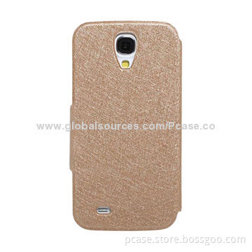 Kickstand Leather Case for Samsung Galaxy S4, Perfectly Cutout for the Phone Function Buttons